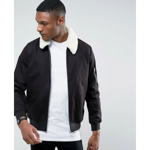 Black jacket white collar outlet