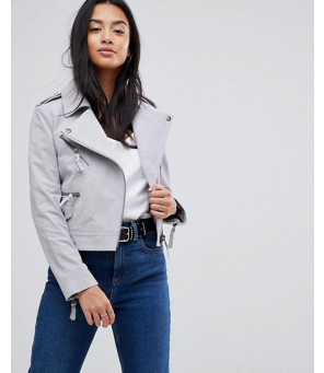 New-Grey-Custom-Stylish-Leather-Suede-Jacket