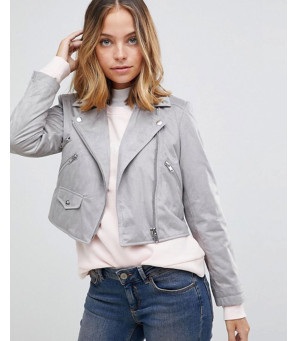 Women-Grey-Suedette-Biker-Jacket