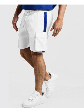 Drawstring-Cargo-Shorts-With-Side-Tape