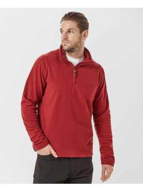 Fashionable-Red-Half-Zipper-Fleece-Jacket
