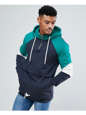 High-Quality-Men-Hoodie-In-Navy-With-Half-Zipper