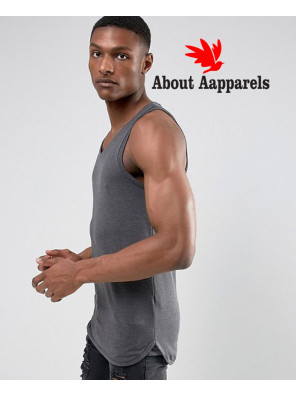 Longline-Gym-Muscle-Vest-With-Bound-Hem-In-Grey-Tank-Top