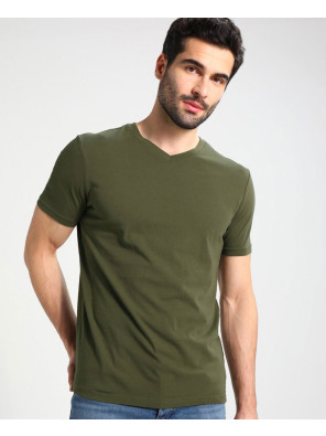 Men-Basic-Green-Short-Sleeve-T-Shirt