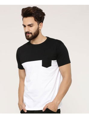 New-Look-Colour-Block-With-Patch-Pocket-T-Shirt