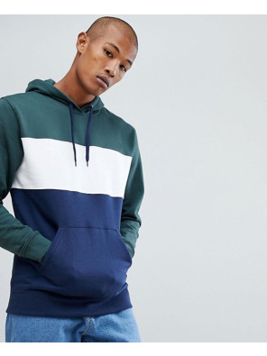 Pullover-Colour-Block-Hoodie-In-Navy
