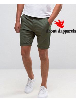 Skinny-Chino-Shorts-In-Forest-Green