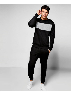 Skinny-Fit-Contrast-Chest-Panel-Tracksuit