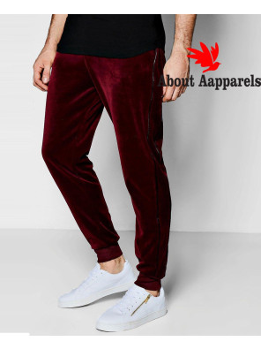 Skinny-Fit-Velour-Joggers-with-Piping