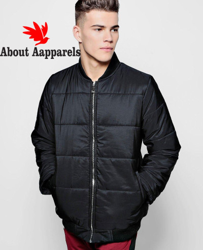 Black-Quilted-Jacket-With-Bomber-Neck-Varsity-Jacket