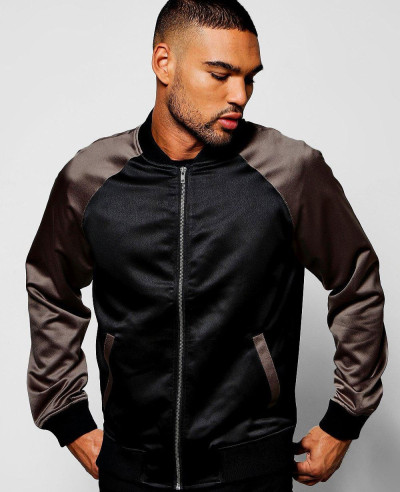 Black-Satin-Bomber-Jacket-with-Contrast-Raglan-Sleeves-Varsity-Jacket