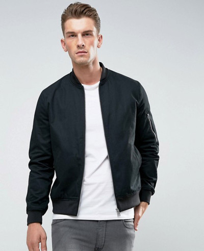 Bomber-Jacket-With-Sleeve-Zip-In-Black