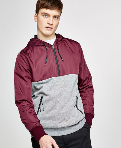 Burgundy-Half-Zipper-Pullover-Hoodie