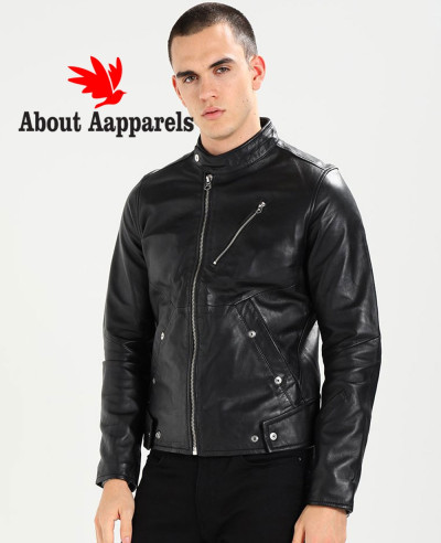 Classic-Men-Biker-Real-Leather-Jacket