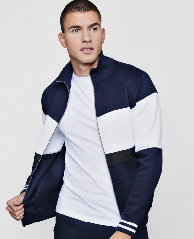 Colour-Block-Zipper-Through-Track-Top-Sweatshirt