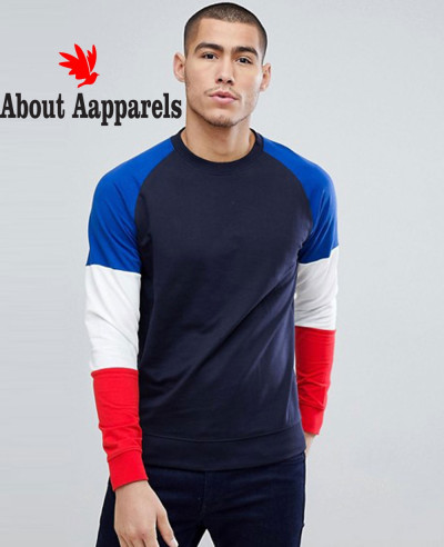 Crew-Neck-Sweat-With-Contrast-Colour-Block-Sleeves