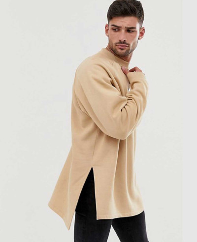 Design-Oversized-Super-Longline-Sweatshirt-With-Side-Splits-&-Dropped-Hem-In-Beige