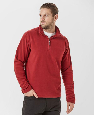 Fashionable-Red-Half-Zipper-Fleece-Jacket