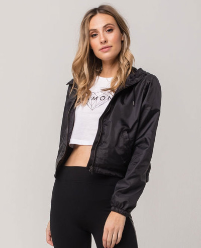 Full-Zipper-Women-Crop-Windbreaker-Jacket