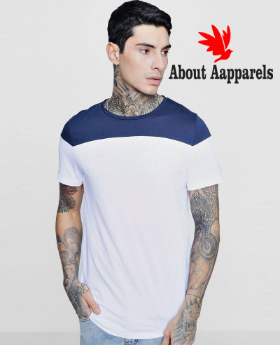 High-Custom-Made-Longline-Colour-Block-Embroidered-T-Shirt