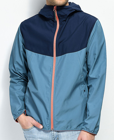 High-Quality-Custom-Made-Blue-Navy-&-Pink-Hooded-Windbreaker-Jacket