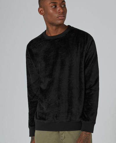 High-Quality-Men-Custom-Black-Faux-Fur-Sweatshirt