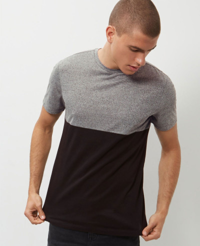 High-Quality-Men-Custom-Grey-Colour-Block-T-Shirt