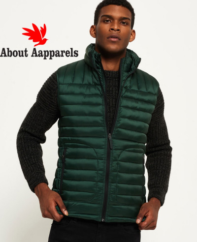 Hot-Selling-Men-Custom-Padded-Puffer-Double-Zipper-Vest-Gilt