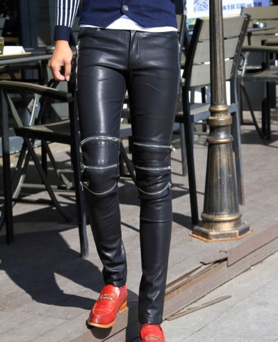 Hot-Selling-Men-Autumn-Winter-Mens-Slim-Fit-Motorcycle-Leather-Pants