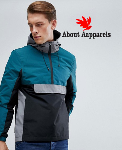 Hot-Selling-Men-Custom-Colour-Block-Overhead-Windbreaker-Jacket