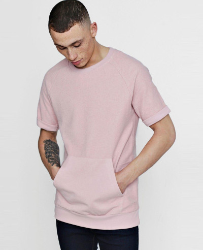 Hot-Selling-Men-Raglan-Sleeve-Textured-Sweater-With-Kangaroo-Pocket-T-Shirt