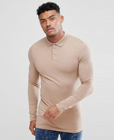Hot-Selling-New-Design-Longline-Muscle-Fit-Long-Sleeve-Polo-Shirt