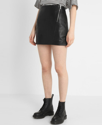 Leather-Look-Mini-Skirt-in-Texture-with-Multi-Zipper