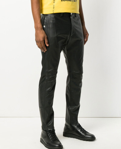 Leather-Motorcycle-Pants-Black-Slacks-For-Men