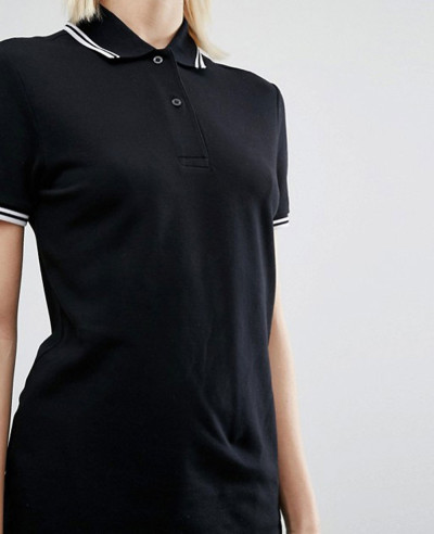 Longline-Fashion-Twin-Tipped-Black-Polo-Shirt