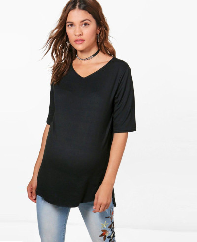 Maternity-Rose-Side-Split-T-Shirt