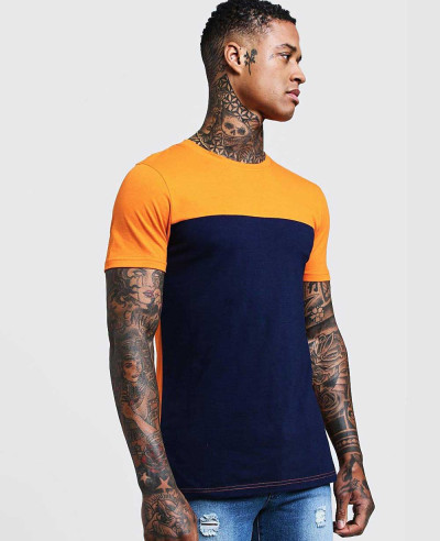 Men-Colour-Block-Muscle-Fit-T-Shirt