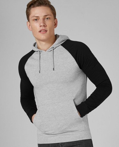 Men-Grey-And-Black-Raglan-Muscle-Hoodie