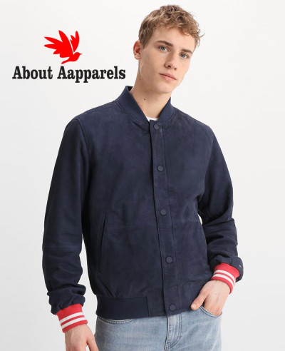 Men-Navy-Blue-Bomber-Suede-Leather-Jacket