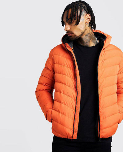 Men-Orange-Quilted-Zipper-Through-Jacket-With-Hood