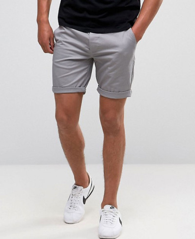 Men-Skinny-Chino-Shorts-In-Forest-Green