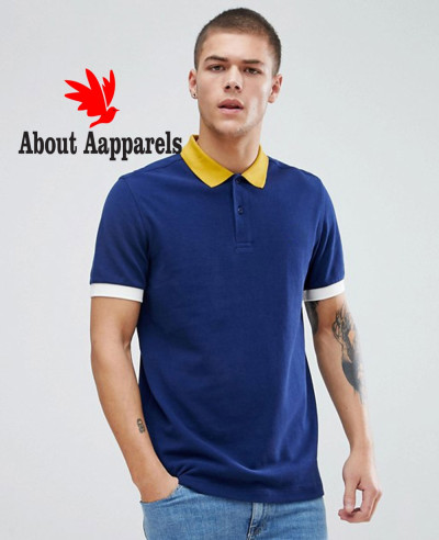 Most-Selling-Men-Custom-Colour-Block-Pique-Polo-In-Navy