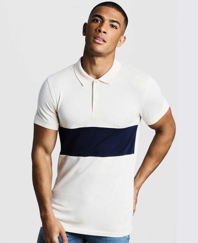Muscle-Fit-Short-Sleeve-Colour-Block-Polo-Shirt