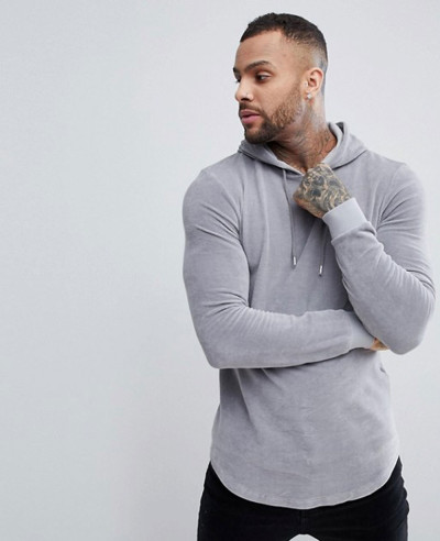 Muscle-Hoodie-In-Grey-Velour-With-Curved-Hem