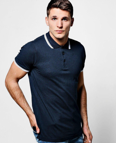 Navy-Blue-Short-Sleeve-Pique-Polo-With-Tipping-Detail