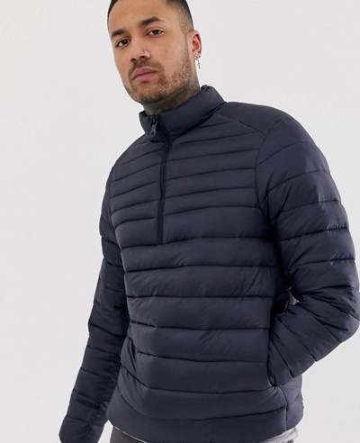 New-Best-Selling-Men-Lightweight-Overhead-Quilted-Jacket-In-Navy