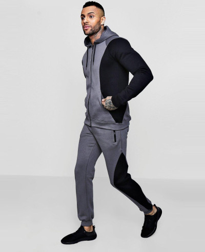 New-Fashionable-Colour-Block-Zipper-Hooded-Tracksuit