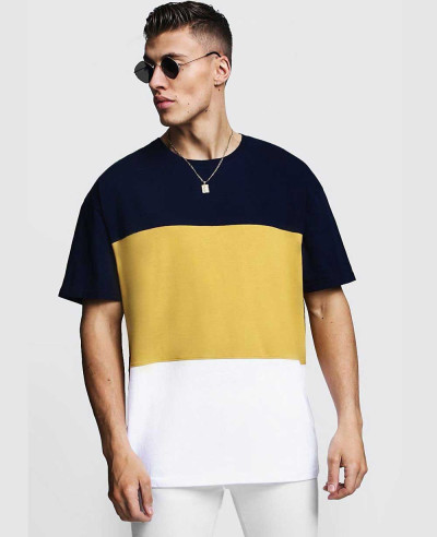 New-Fashionable-Latest-Men-Oversized-Colour-Block-T-Shirt