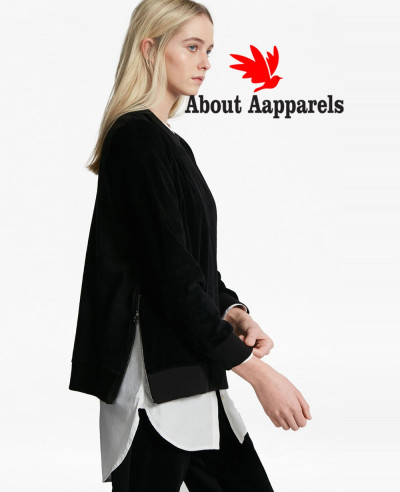 New-Fashionable-Side-Split-Zipper-Black-Sweatshirt