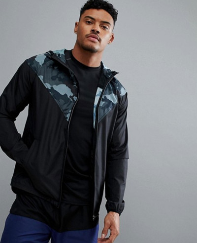 New-Look-Sport-Windbreaker-Jacket-With-Camo-Panel-And-Hood-In-Black